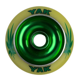 Yak Wheels Scat 100mm 88a White and Green w Metal Core