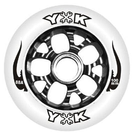 Yak Wheels Mechanic 100mm 88a White w Black metal core