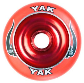Yak Wheels Scat II 100mm 88a Red w Metal Core