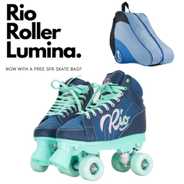 Rio Roller Lumina Roller Skates Navy Green + FREE SFR SKATE BAG