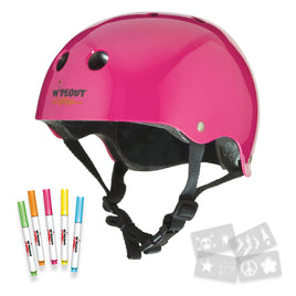 Triple 8 Wipeout Dry Erase Youth Helmet Neon Pink