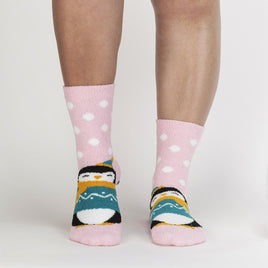 Sock it to Me Penguin Pair Womens Crew No-Slip Socks