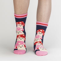 Sock it to Me Magic Mushrooms Womens Crew No-Slip Socks