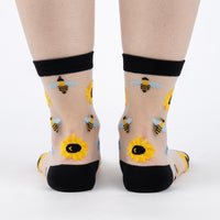 Sock it to Me "You Are My Sunshine" Sheer Crew Socks