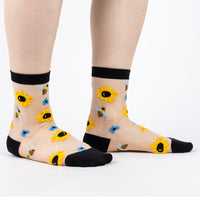 Sock it to Me "You Are My Sunshine" Sheer Crew Socks