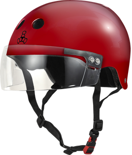 Triple 8 THE VISOR Certified Helmet SS Scarlet Red Gloss