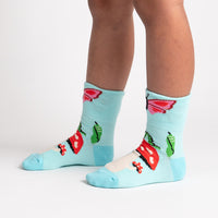 Sock it to Me "Out Pops a Butterfly" Junior Turn Cuff Crew Socks