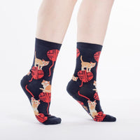 Sock it to Me "Kitten Knittin'" Womens Crew Socks