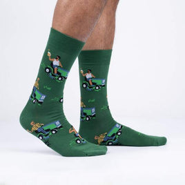 Sock it to Me "My Other Car is a Lawnmower" Mens Crew Socks