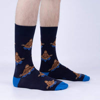 Sock it to Me "Meditating Bigfoot" Mens Crew Socks