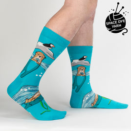 Sock it to Me Plays Well With Otters Mens Crew Socks