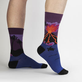 Sock it to Me Volcanoes Mens Crew Socks