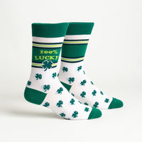 Sock it to Me "100% Lucky" Mens Crew Socks