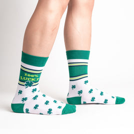 Sock it to Me "100% Lucky" Mens Crew Socks