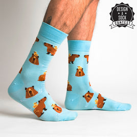 Sock it to Me HappyBara" Mens Crew Socks