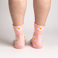 Sock it to Me "Sunny Side Up" Turn Cuff Crew Socks