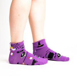 Sock it to Me "Witch, Please" Turn Cuff Crew Socks