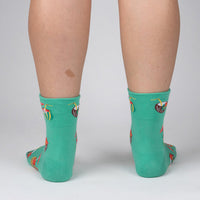 Sock it to Me "Where My Beaches at?" Turn Cuff Crew Socks