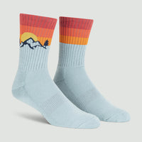 Sock it to Me "The Mountains Are Calling" Ribbed Crew Athletic Socks