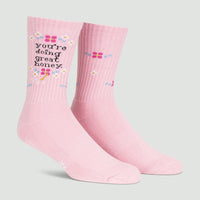 Sock it to Me "Doing Great Honey" Ribbed Crew Athletic Socks