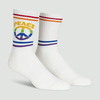 Sock it to Me "Give Peace a Chance" Ribbed Crew Athletic Socks