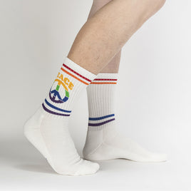Sock it to Me "Give Peace a Chance" Ribbed Crew Athletic Socks