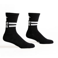 Sock it to Me "Bad Ass" Black Ribbed Crew Athletic Socks