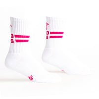 Sock it to Me "Bad Ass" White Ribbed Crew Athletic Socks