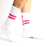 Sock it to Me "Bad Ass" White Ribbed Crew Athletic Socks