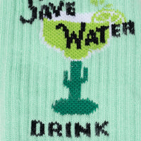 Sock it to Me "Save Water, Drink Tequila" Ribbed Crew Athletic Socks