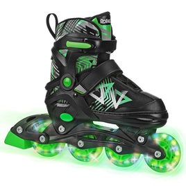 RDS Stryde Lighted Green Adjustable Inline Skates