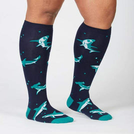 Sock it to Me "Shark Attach" Stretch Knee High Socks