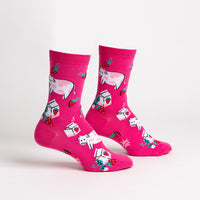 Sock it to Me "Strawberry Milk" Womens Crew Socks