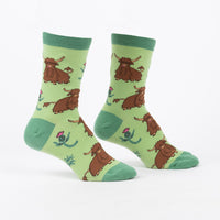 Sock it to Me "Hardy Highland Cows" Womens Crew Socks