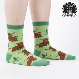 Sock it to Me "Hardy Highland Cows" Womens Crew Socks