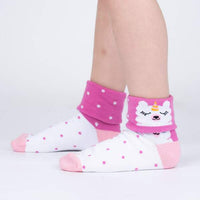 Sock it to Me Llama-corn Youth Turn Cuff Crew Socks