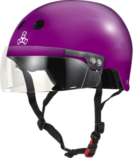 Triple 8 THE VISOR Certified Helmet SS Purple Gloss