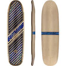 Earthwing 37" Space Coaster Deck: Wood Black Blue Stripes