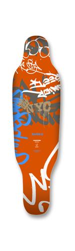 Bustin Boards Limited Edition SV4 34" Deck: Brick red, Blue grey and white graffiti