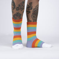 Sock it to Me Happy Toes Womens Crew Slipper Socks