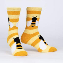 Sock it to Me Bee Cozy Womens Crew No-Slip Socks