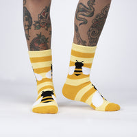 Sock it to Me Bee Cozy Womens Crew No-Slip Socks