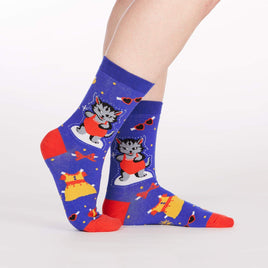 Sock it to Me Dress up Meow Womens Crew Socks
