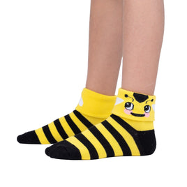 Sock it to Me Bee-ing Happy Junior Turn Cuff Crew Socks