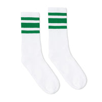 SOCCO Green Striped | White Mid Socks