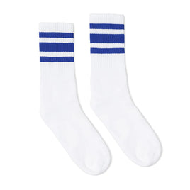 SOCCO Royal Striped | White Mid Socks