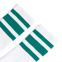 SOCCO Teal Striped | White Mid Socks