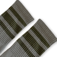 SOCCO Scout Green Striped | Marine Green Mid Socks