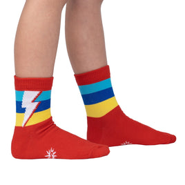 Sock it to Me Super Kid Red Toddler Crew Socks