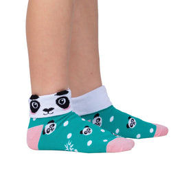 Sock it to Me Panda Pair Toddler Turn Cuff Crew Socks